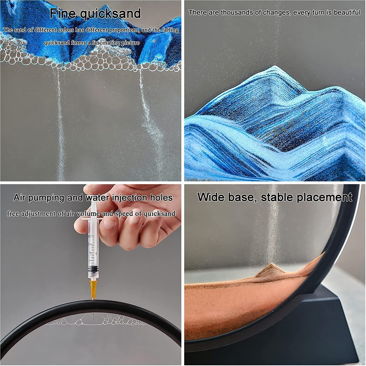 3D Moving Sand Art – Liquid Motion Deep Sea Sandscape with Round Glass Frame (1 Pc) 3D Moving Sand Art – Liquid Motion Deep Sea Sandscape with Round Glass Frame (1 Pc)